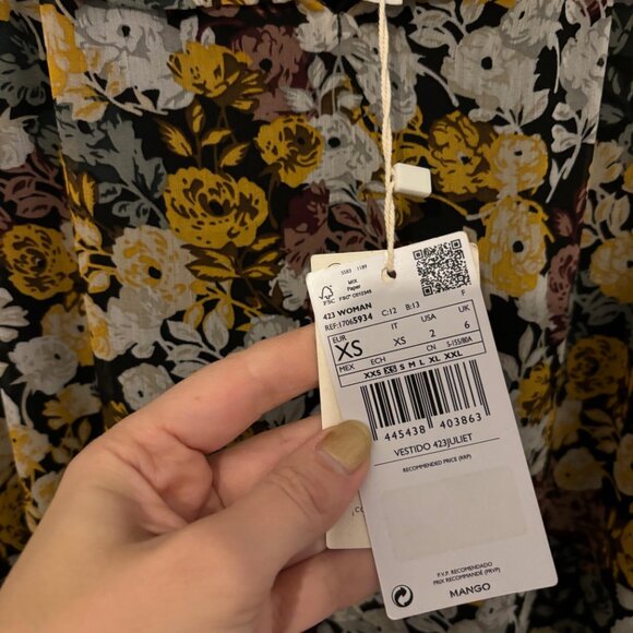 NWT Mango Maxi Dress with Black Slip - Picture 7 of 10